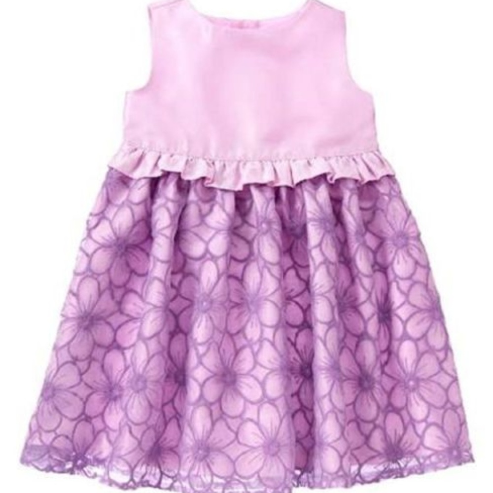 Gymboree Lavender Embroidered Floral Dress 12-18 M